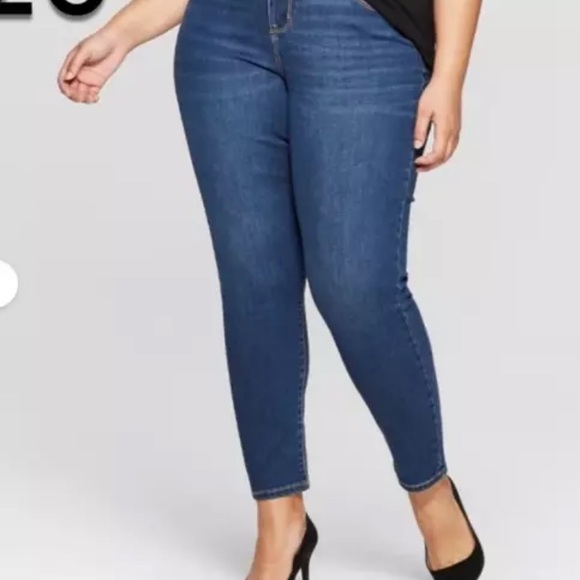 Womens AVA & VIV Medium Wash Skinny Stretch Blue Jeans 26W /R Inseam 30 - Picture 2 of 9